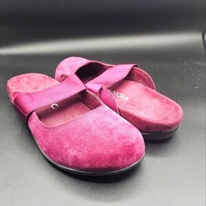 Vionic Laurel Merlot Slip On Slides Clogs